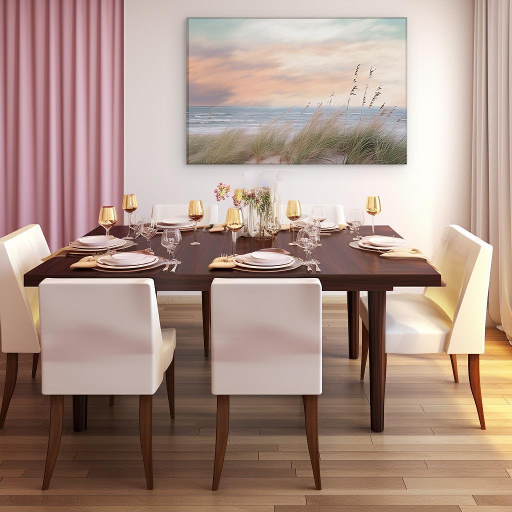 Canvas for Living room. Seaside Serenity A Canvas of Coastal Bliss, 27 x 18 inch Canvas Wall Art - Modern Home Decor