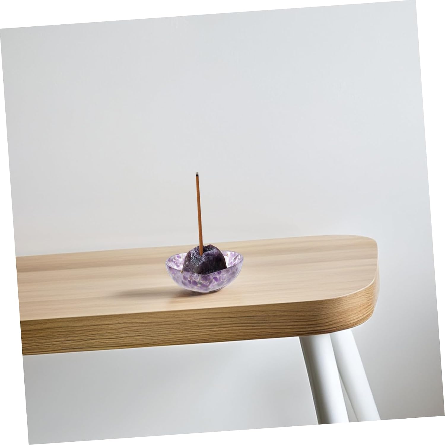 Cabilock Fluorite Crystal Gravel Decorative Bowl Natural Candle Holder for Home