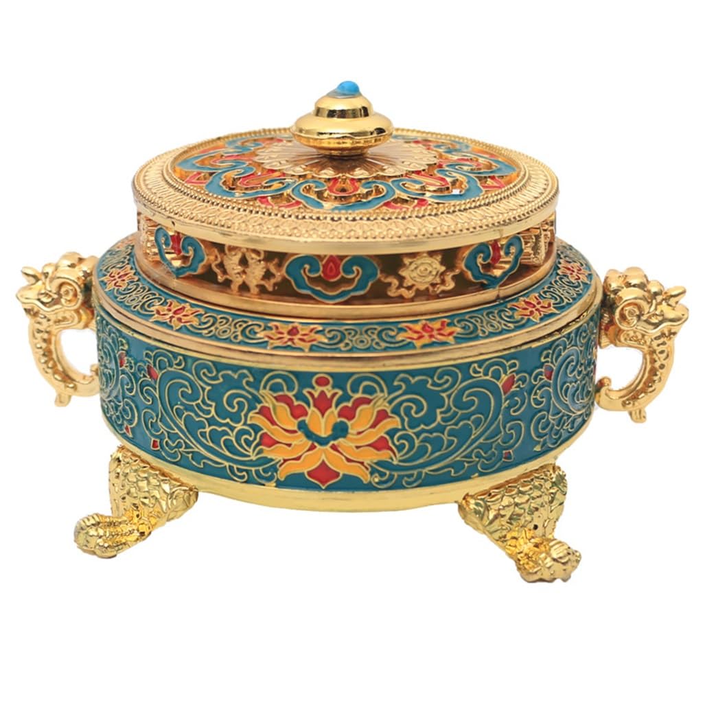 Brûleur d'encens antique cloisonné vert pour un voyage spirituel unique