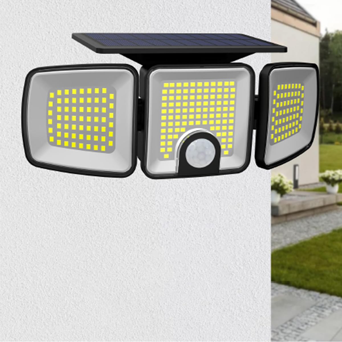 Greentech Güneş Enerjili 223 Cob Ledli, Hareket Sensörlü, 3 Taraflı Aydınlatma/GT-SL25