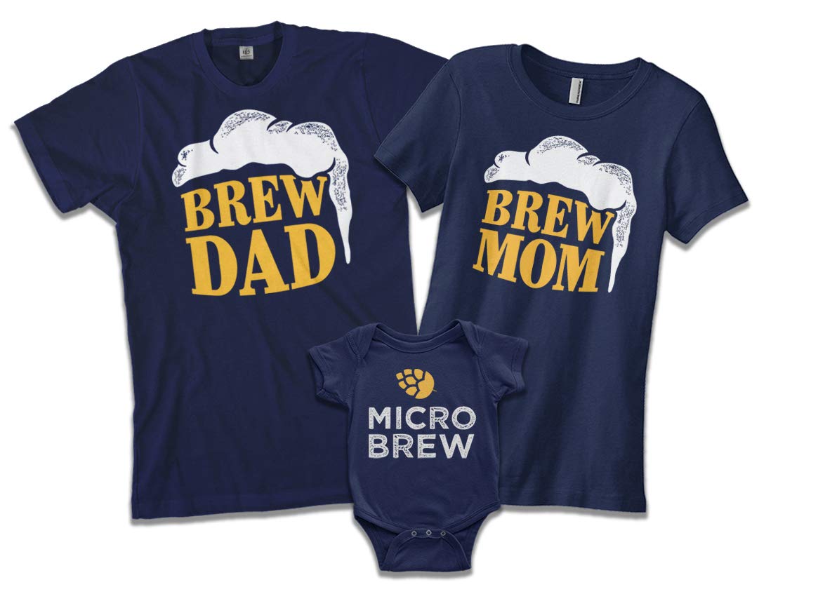 Brew Dad, Brew Mom, Micro Brew | Beer Drinkers Family Matching Shirts Gift Set