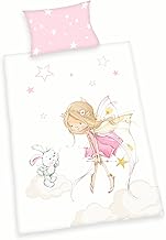 Herding Little Fairy Bed Linen Set, Made in Green by OEKO TEX, Pillowcase 40 x 60 cm with Envelope Closure, Duvet Cover 100 x 135 cm with Smooth Zip, 100% Cotton/Renforcé, Pink