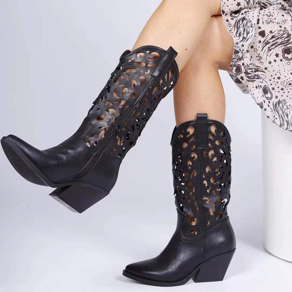IF Fashion Stivali Stivaletti Texani Cowboy Western Scarpe da Donna Punta Camperos Etnici 629