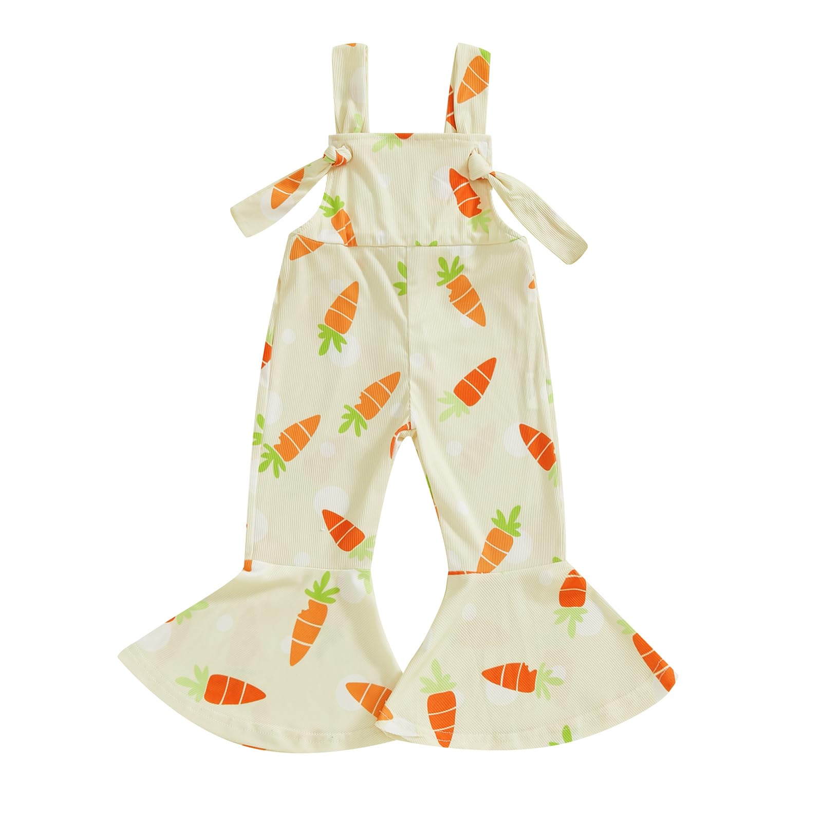 Lnzyyephy Toddler Baby Girl Bell Bottoms Outfit Baseball Print Overalls Suspender Flare Pants One Piece Strap Jumpsuit (Ea-Yellow, 12-18 Months)