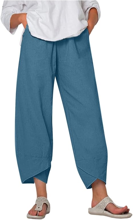 Pants, Pantalones Capri, Legging Mujer, Pantalones Mom Fit, Pantalones Rectos  Mujer, Pantalones De Mujer Pantalones Rectos Largos Sueltos De Algodón De  Verano Sólido De Cintura Alta Informal: Amazon.es: Ropa