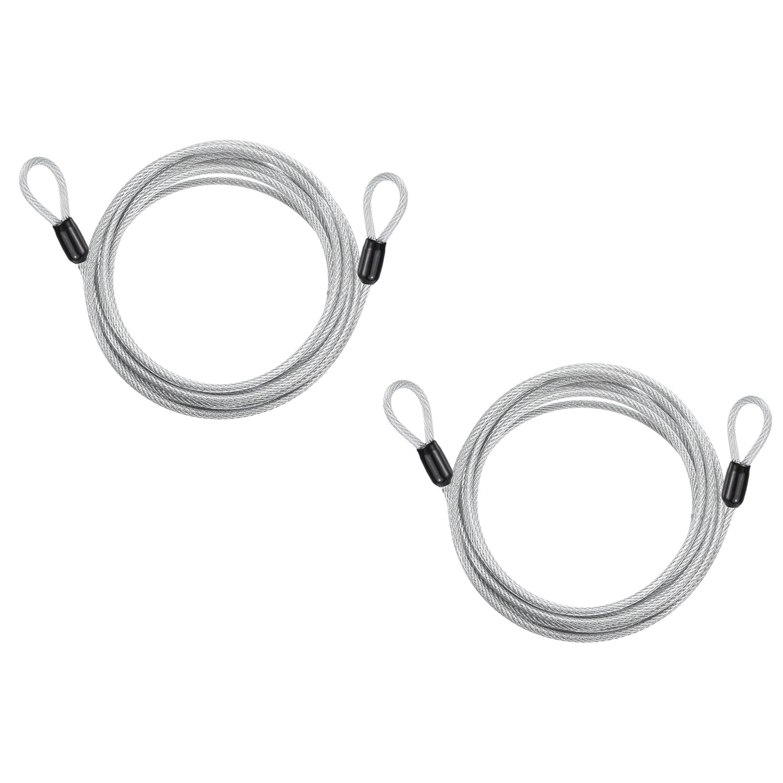 PATIKIL Security Cable Lock (4mm Dia 2.8 Meters 35kg Load, Silver),2 Pcs