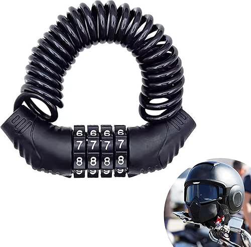 1 PC Motorcycle Helmet Locks, Anti-Theft Bike Password Lock, 59In