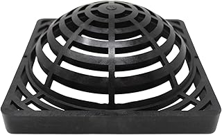 9" Outdoor Square Dome Atrium Grate Drain Cover 0903SDG / 09147G (1, Black)