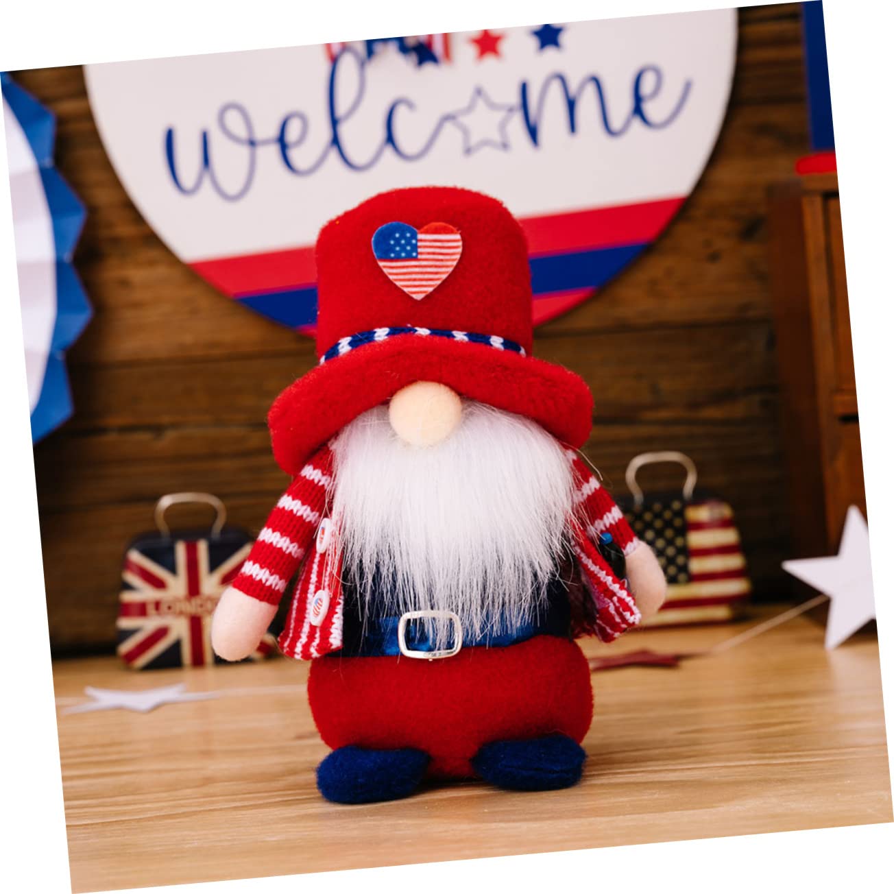 Zerodeko 3stücke Independence Day GNOME Dekoration Handgefertigte GNOME Puppe Mit Hut Für Lustige Und Einzigartige Tischdeko Für Independence Day Und Feierlichkeiten
