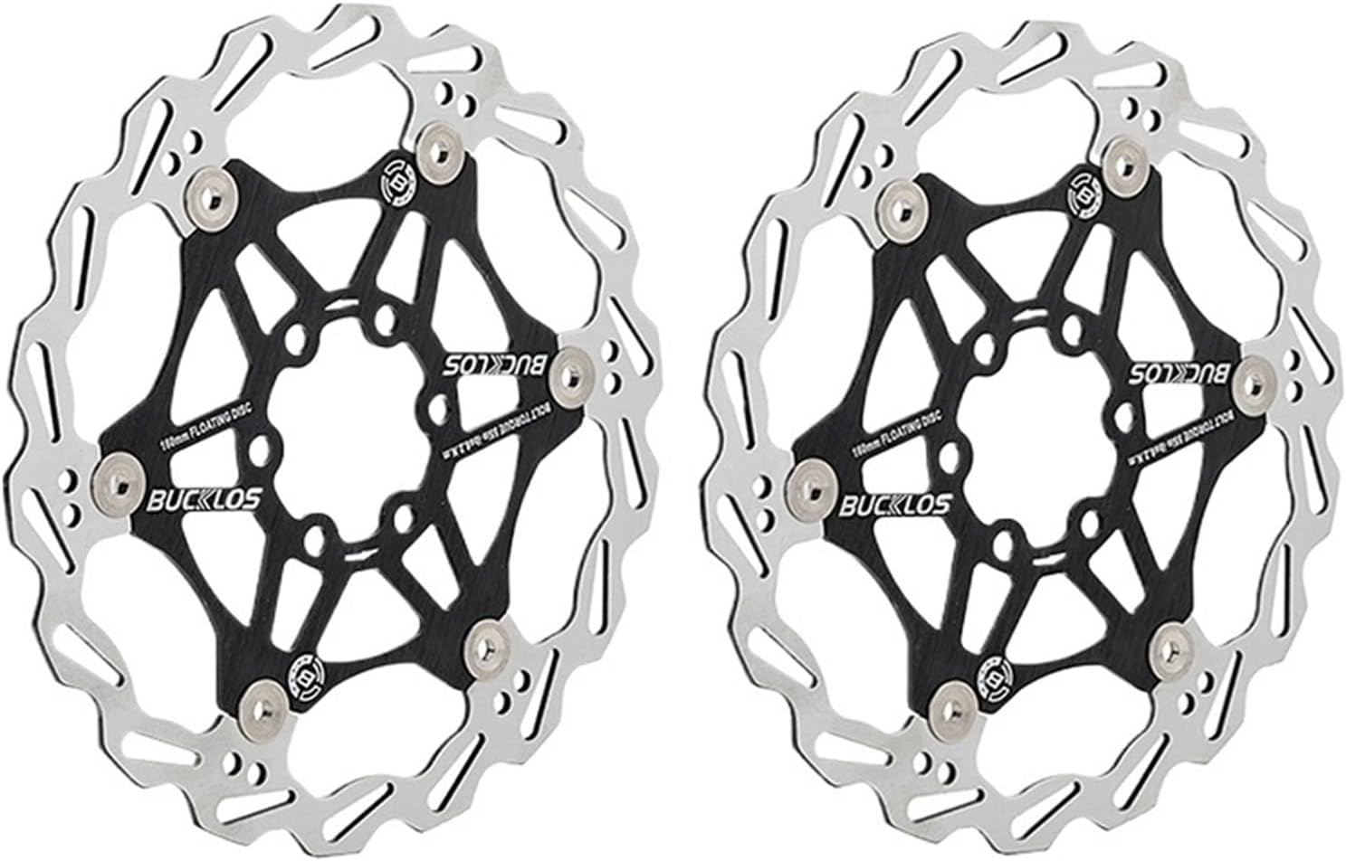 Floating Discs Bike Rotors 160mm 180mm 203mm MTB Bicycle Disk Brake Rotors MTB Bike Hydraulic Brake Discs Bicycle Part(2PC 180-203mm Black)