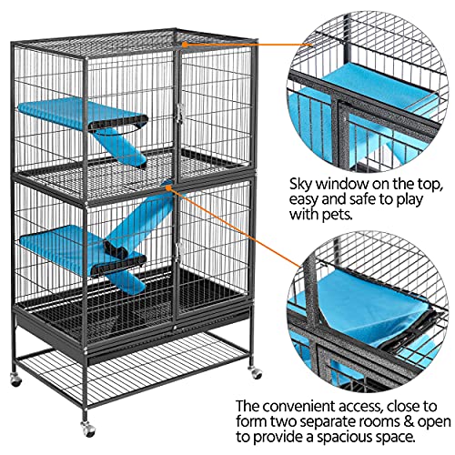 image for Yaheetech 54'' Rolling Ferret Cage Large 4-Tiers Chinchilla Cage Small