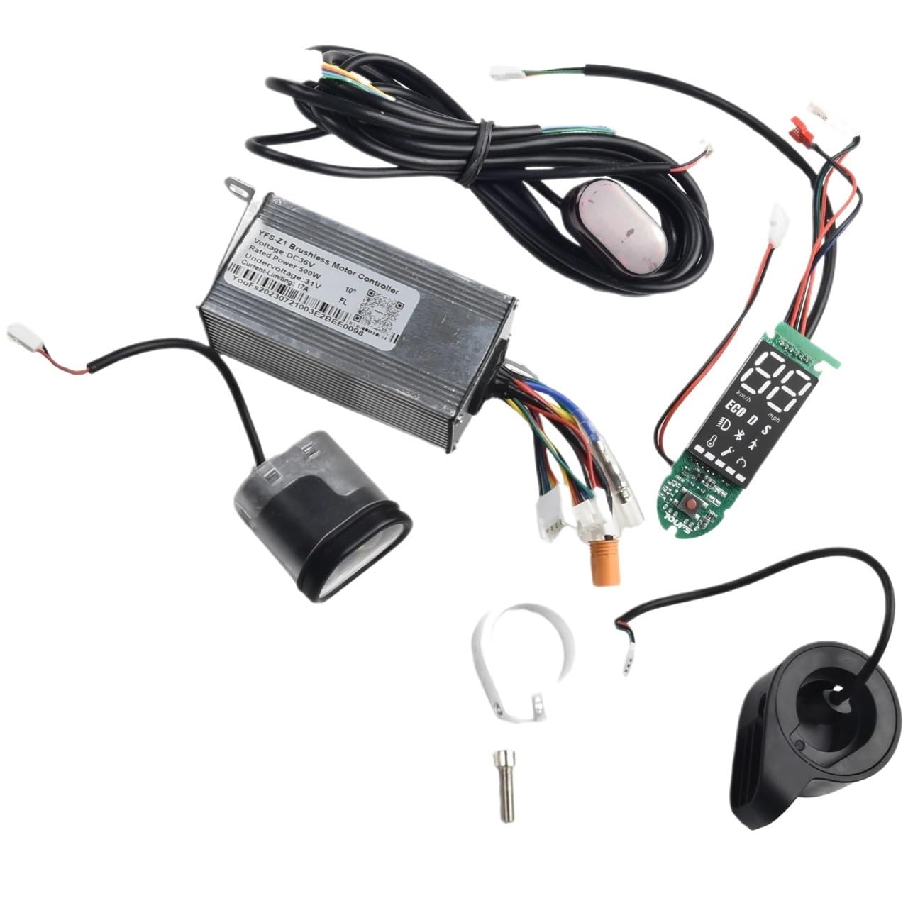 Centralina Monopattino Elettrico 36V 500W 17A Controller Dashboard Accelerator Adatto for 10 pollici Scooter elettrico Set di luci anteriori e posteriori Accessori for scooter