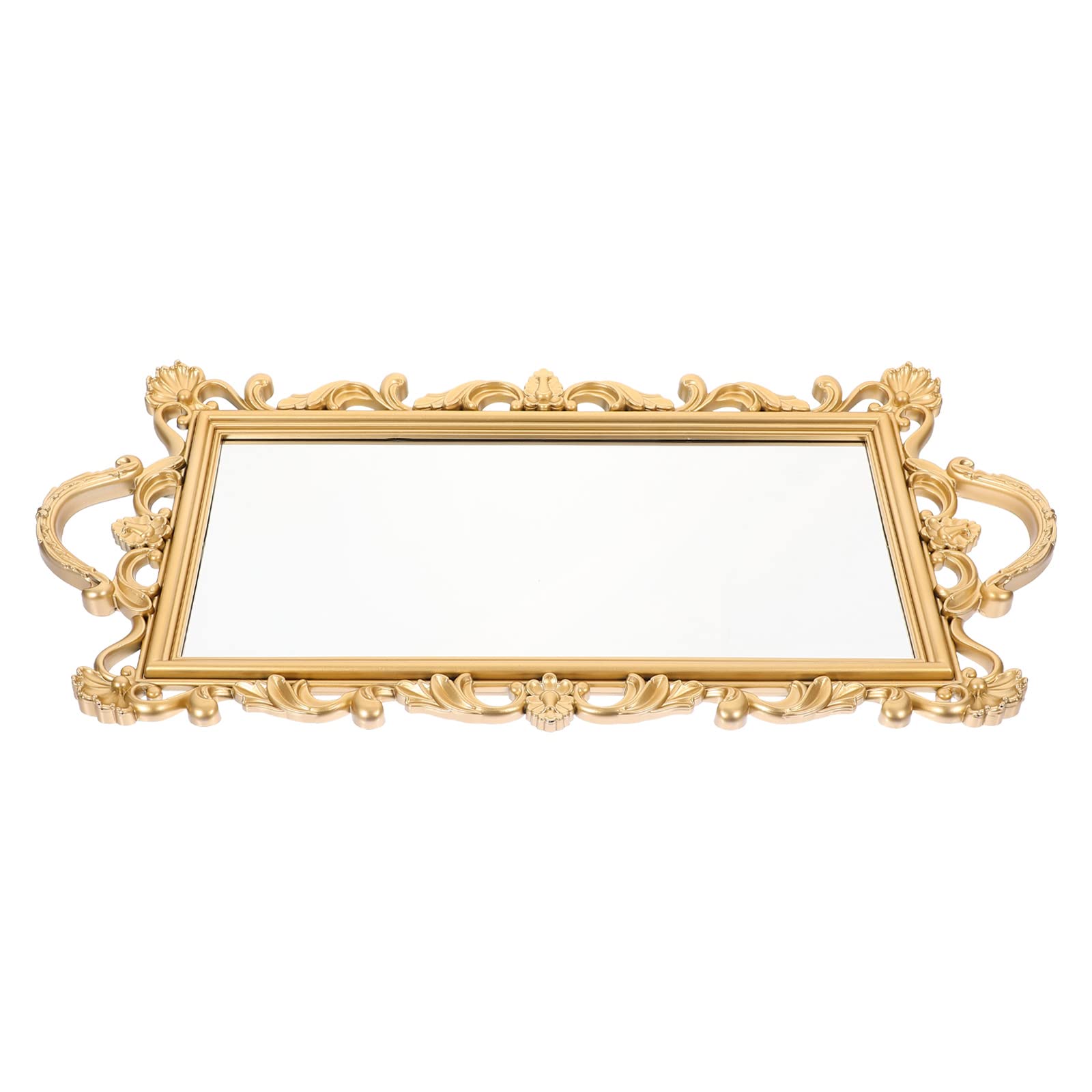 Mirrored Tray,Decorative Mirror for Perfume Organizer Jewelry Dresser Organizer Tray & Display,Vanity Tray,Serving Tray(Gold)