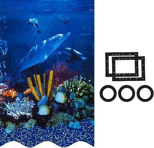 Smartline Antilles Dolphin - Forro redondo de 27 pies  Altura de pared de 48 a 52 pulgadas  Vinilo virgen de calibre 20  Diseñado para piscinas