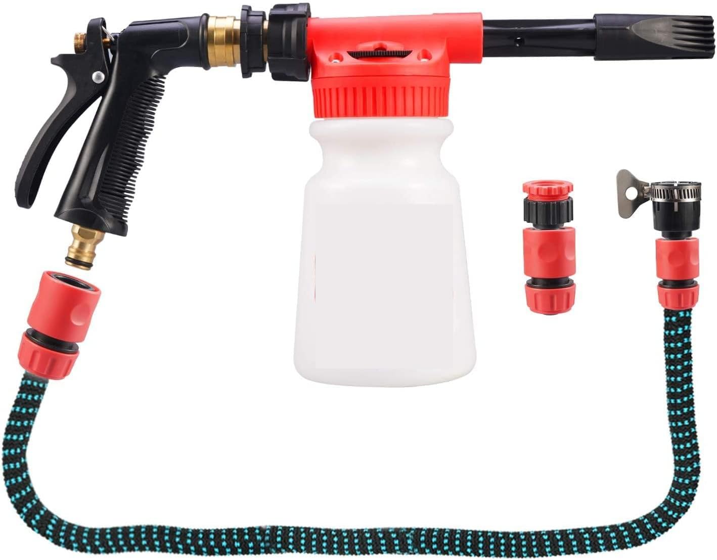 HOUSE DAY Foam Cannon Gun Soap Car Washer Gun Snow Foam Lance Foam Blaster Car Wash Sprayer Fit Garden Hose for Car Home Cleaning and Garden Use Cleaning Kit