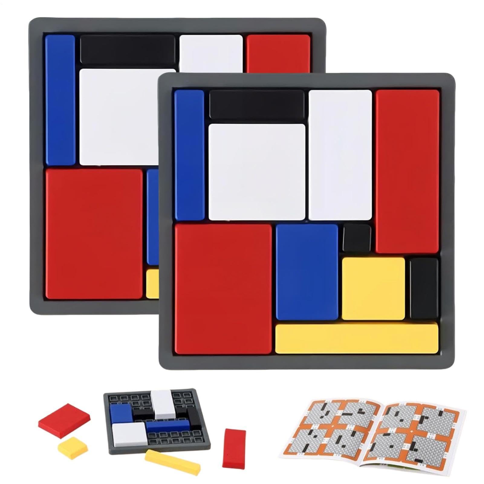 Muiltvoe 2pc Logic Puzzle Brain Teaser Game 88 Challenges 4 Difficulty Levels Logic Puzzles Educational Thinking Game Toy Challenges Friendly Learning Kit Brain Training