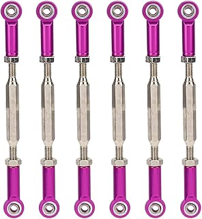 ZenithAur Varilla de Empuje de automóvil RC, 6 Piezas de aleación de Aluminio Ajustable con Enlace de Varilla de Tensor de 88 mm para selecciones RC (Púrpura)