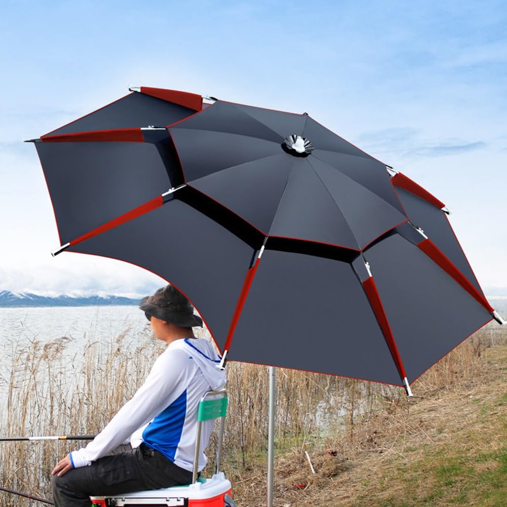 Sombrilla de Playa Antiviento, Sombrilla de Jardín Exteriores Protección UV, Inclinación Giratoria 360°, Parasol con Estaca y Bolsa de Transporte