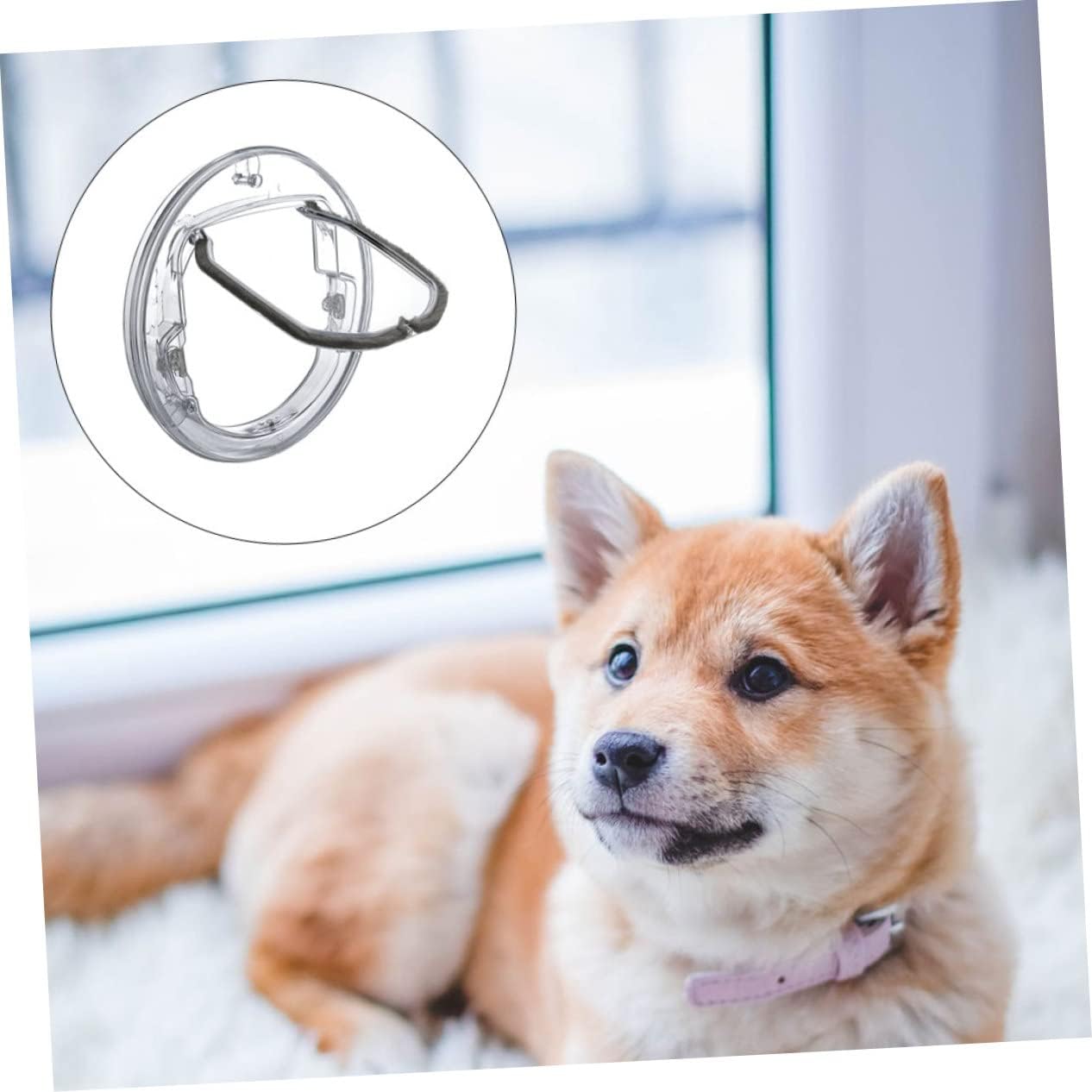 POPETPOP Round Plastic Pet Door Durable Cat Door for Easy Access Controllable Entry for Cats and Kittens Fits Pets Transparent Design