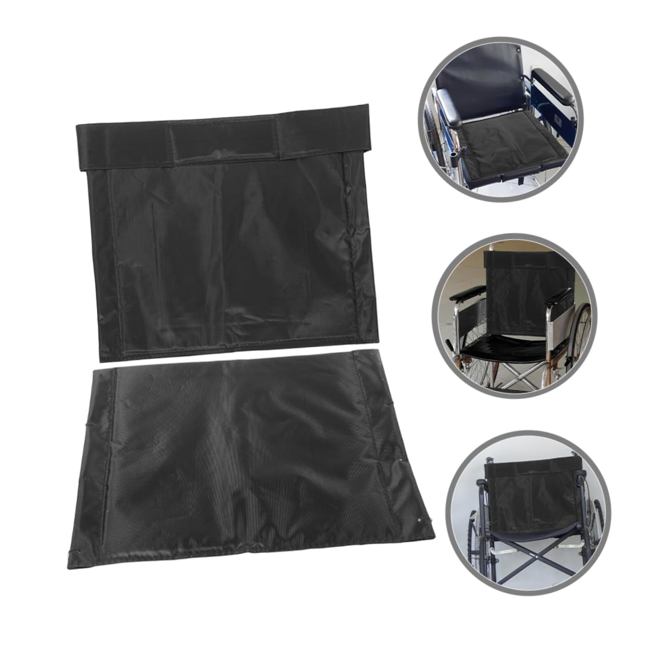 Didiseaon Cojín para Silla De Ruedas y Cojín para Respaldo De Silla De Ruedas 2 Piezas Tela Oxford Negra Transpirable y Resistente Respaldo Flexible Soporte Cómodo