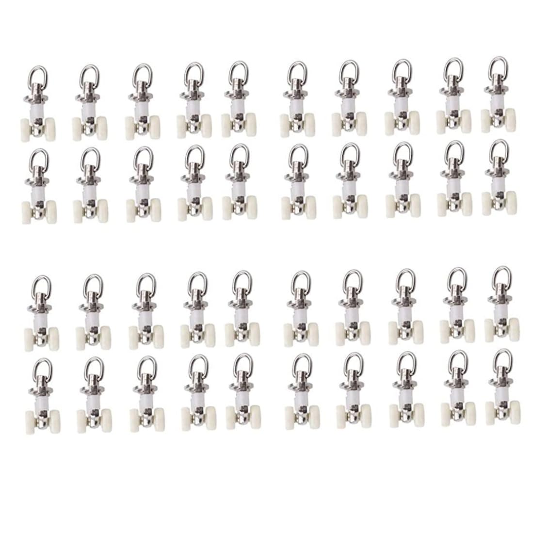 Wedhapy hook wheel Curtain Track Pulley 40Pcs Home Alloy Pulley Accessories Curtain Track Gliders Rods Slides Wheels Roller Hooks rollers