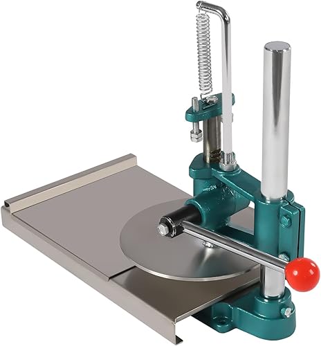 Miniatura 3 de Máquina de prensa de masa para pizza, máquina de prensa de pastelería de pizza de 7.9 pulgadas con platos dobles, prensa de pizza doméstica de acero