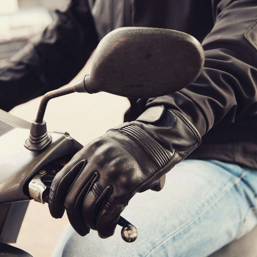 KSK Gants Smart - Été Gants Moto, Scooter Noir - Protection Optimale pour Trajets Urbains et Route