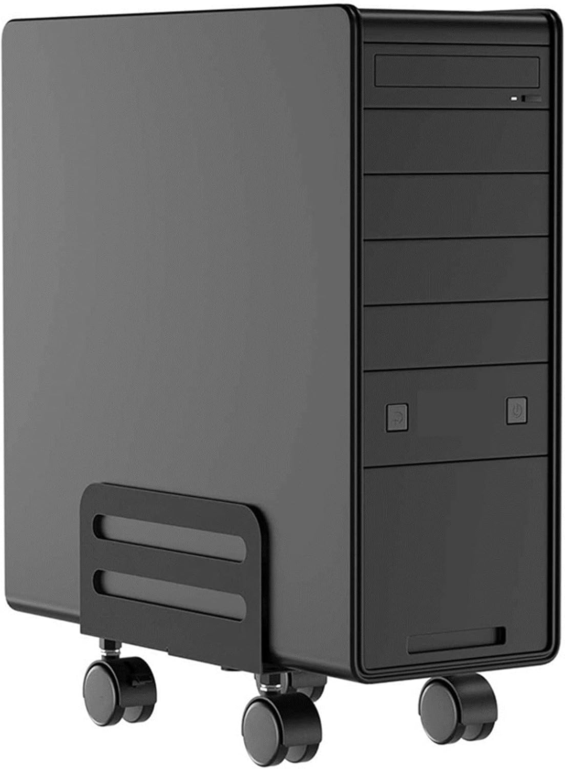 ENGENDER PC Stand Adjustable Mobile Cart Bracket, with Locking Casters, Computer Tower Desktop, CPU Rolling Computer Tower Stands