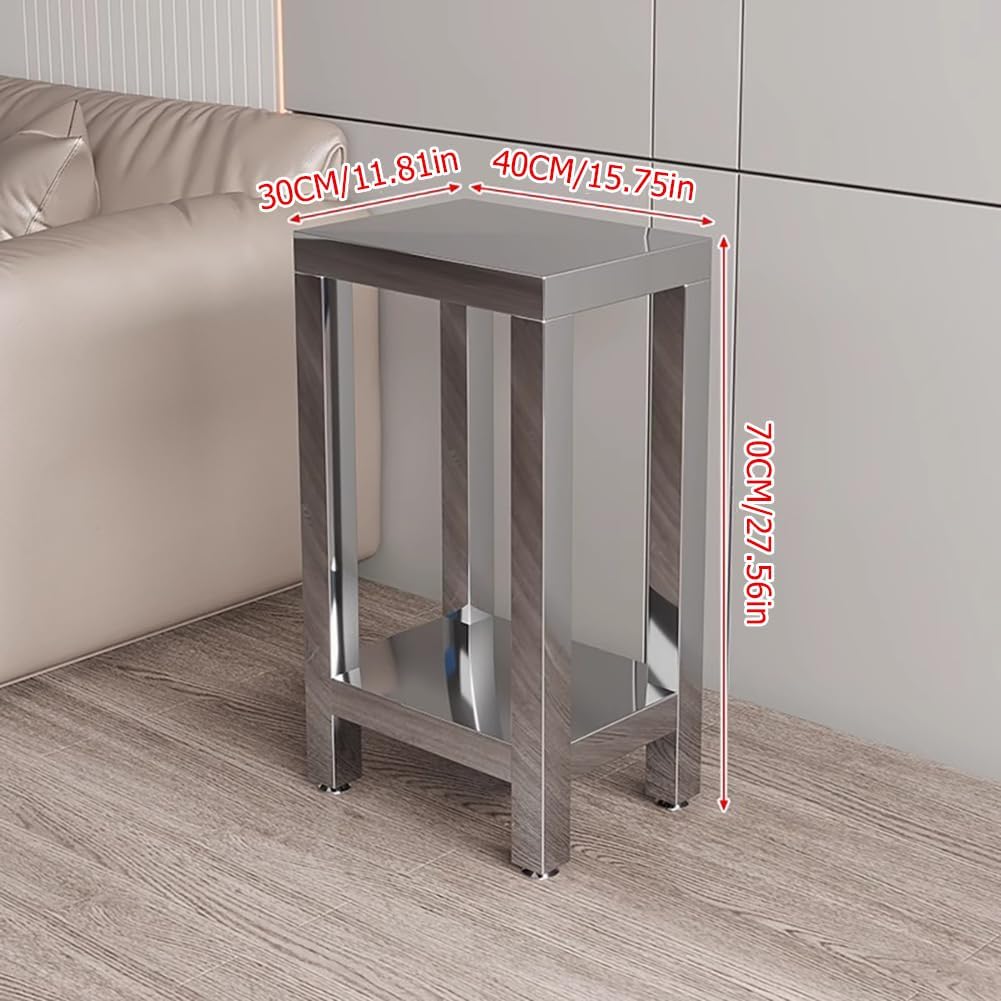 Heavy Duty Stainless Steel Aquarium Stand,Single/Double Layer Fish Tank Stand,Metal Reptile Tank Stand,Multifunctional Storage Shelves,1100LBS Capacity,40 * 30 * 70cm（b）