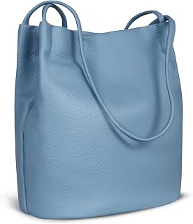 Iswee Soft Leather Tote Bucket Bag Hobo Shoulder Purse and Handbags Women