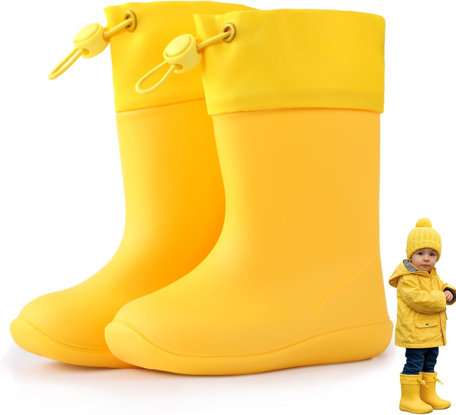 Toddler Rain Boots for Boys Girls Kids Lightweight Waterproof Unisex-Child Boots for Outdoor