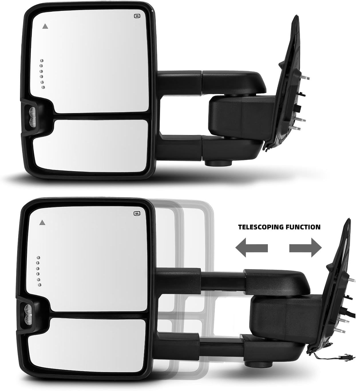 Towing Mirrors for 16-21 Toyota Tacoma Power Heated Turn Signal Puddle Lamp BSM
