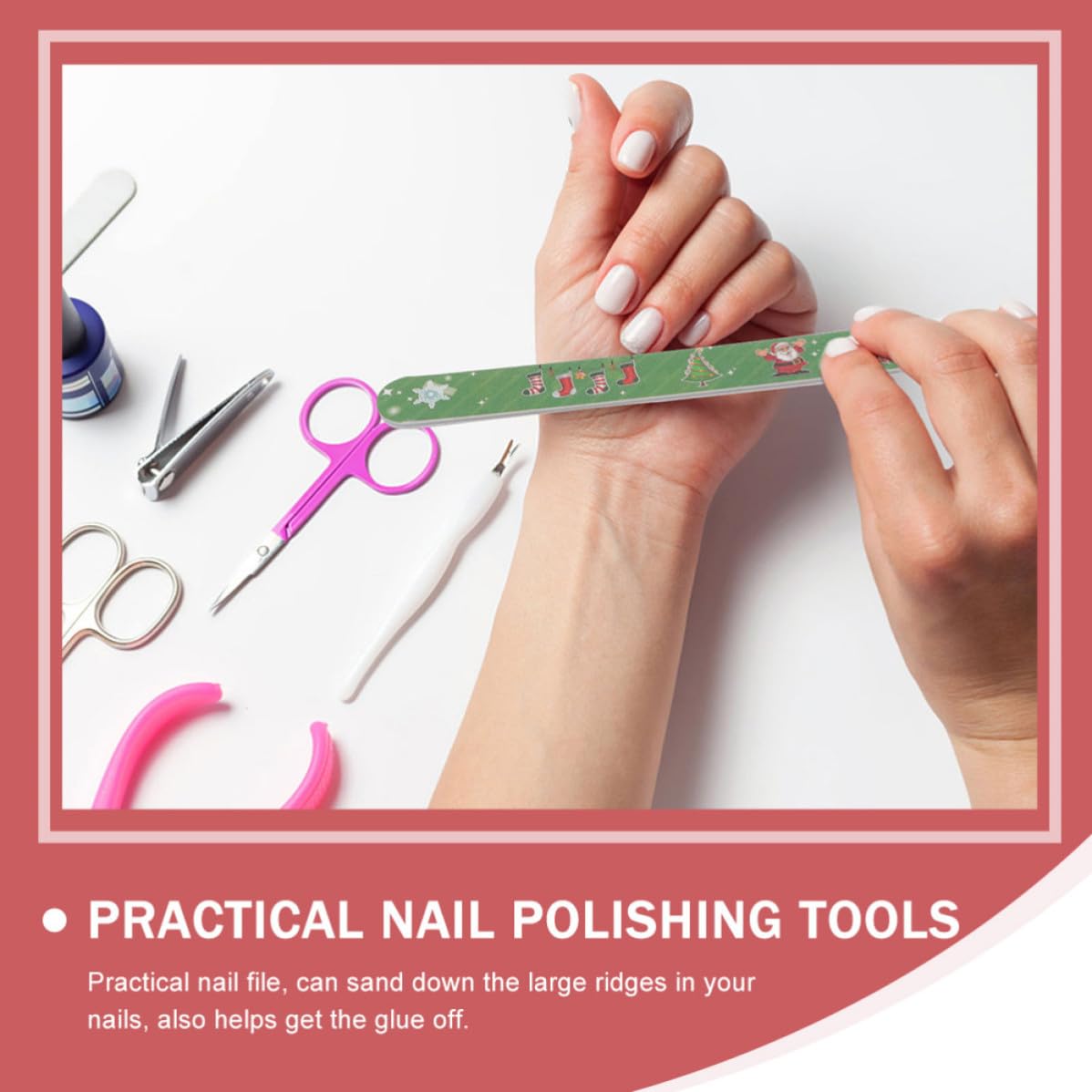 Toddmomy 24 Stück Weihnachts Nagelfeilen aus Eva mit Stilvollem Design Praktische Nagelfeile für Nagelpflege zu Hause Geeignet für Falsche Nägel und Natürliche Fingernägel Zufälliger Stil