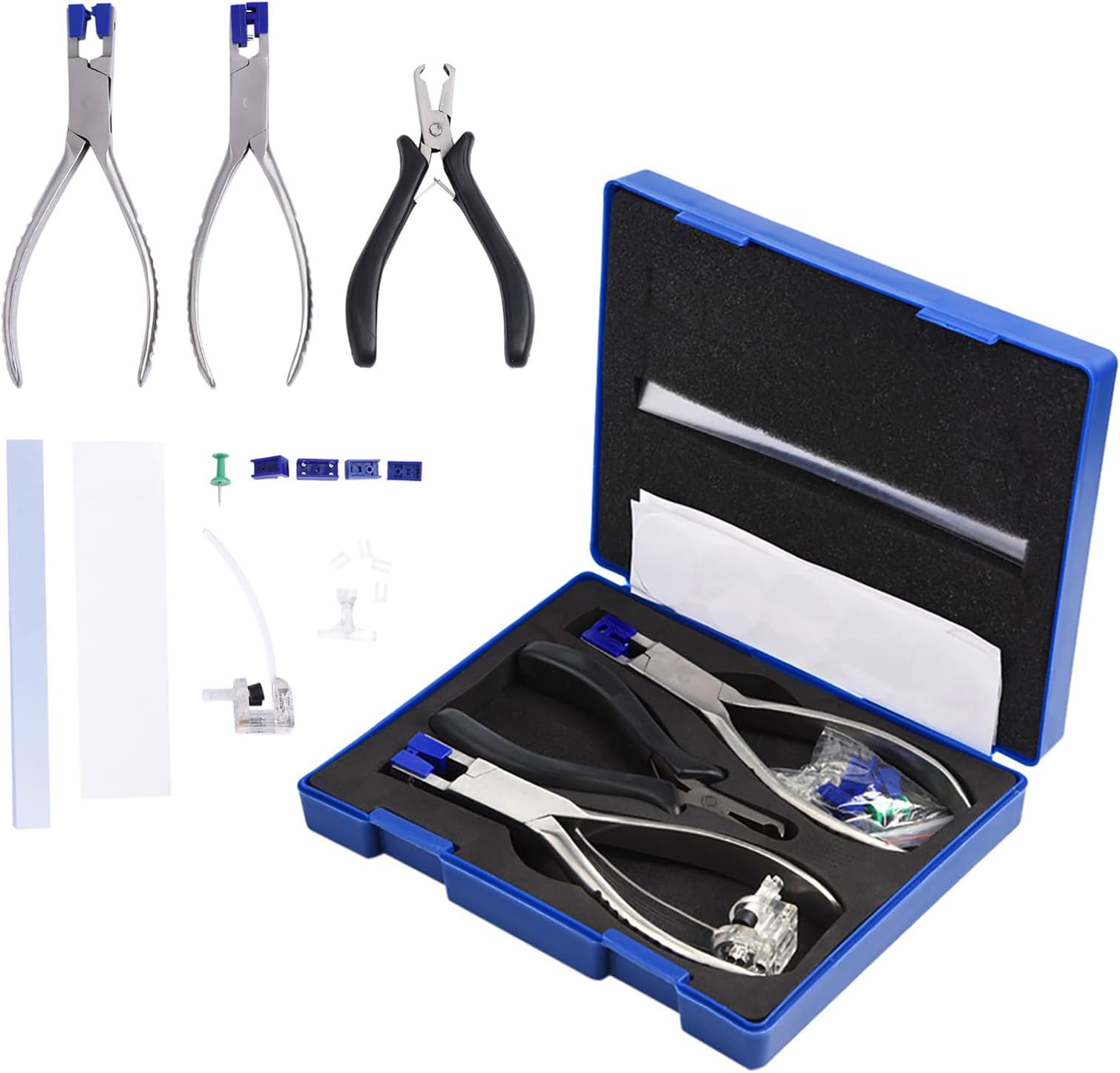 ZJchao Rimless Eye Glass Repairing Kit, Glasses Repair Kit, Eyeglass Repair Pliers, with Pressing Plier, Demolition Plier, Cutting Plier, Spare Jaw, Drilling Holder and so on