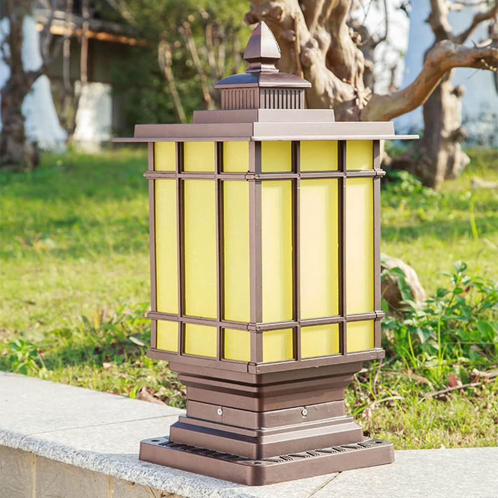 CHENKUI Post Head Light Waterproof Fence Pillar Lamp Outdoor Deck LED Fence Post Lights Decor Post Cap Lights Cast Aluminum Frosted Glass LampShade for Garden, Post, Deck, Patio, Decor Or Fence