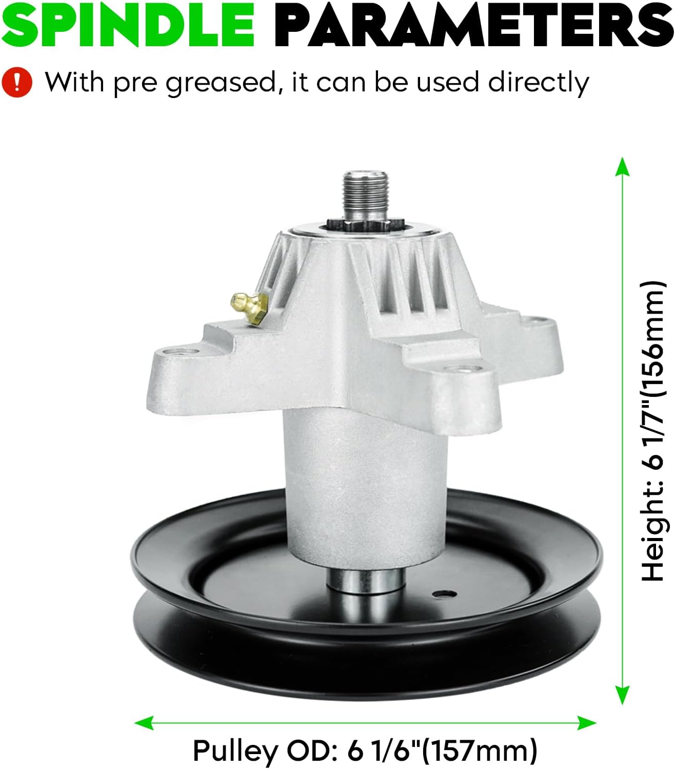 918-04456 Spindle for 42" Deck Rebuild Kit for MTD 618-04456 918-04456 918-04461 Spindle with Pulley, for Huskee LT542H, 2 Idlers 753-08171, 2 Blades 742-0616,1 96 1/2" Belt 754-04060
