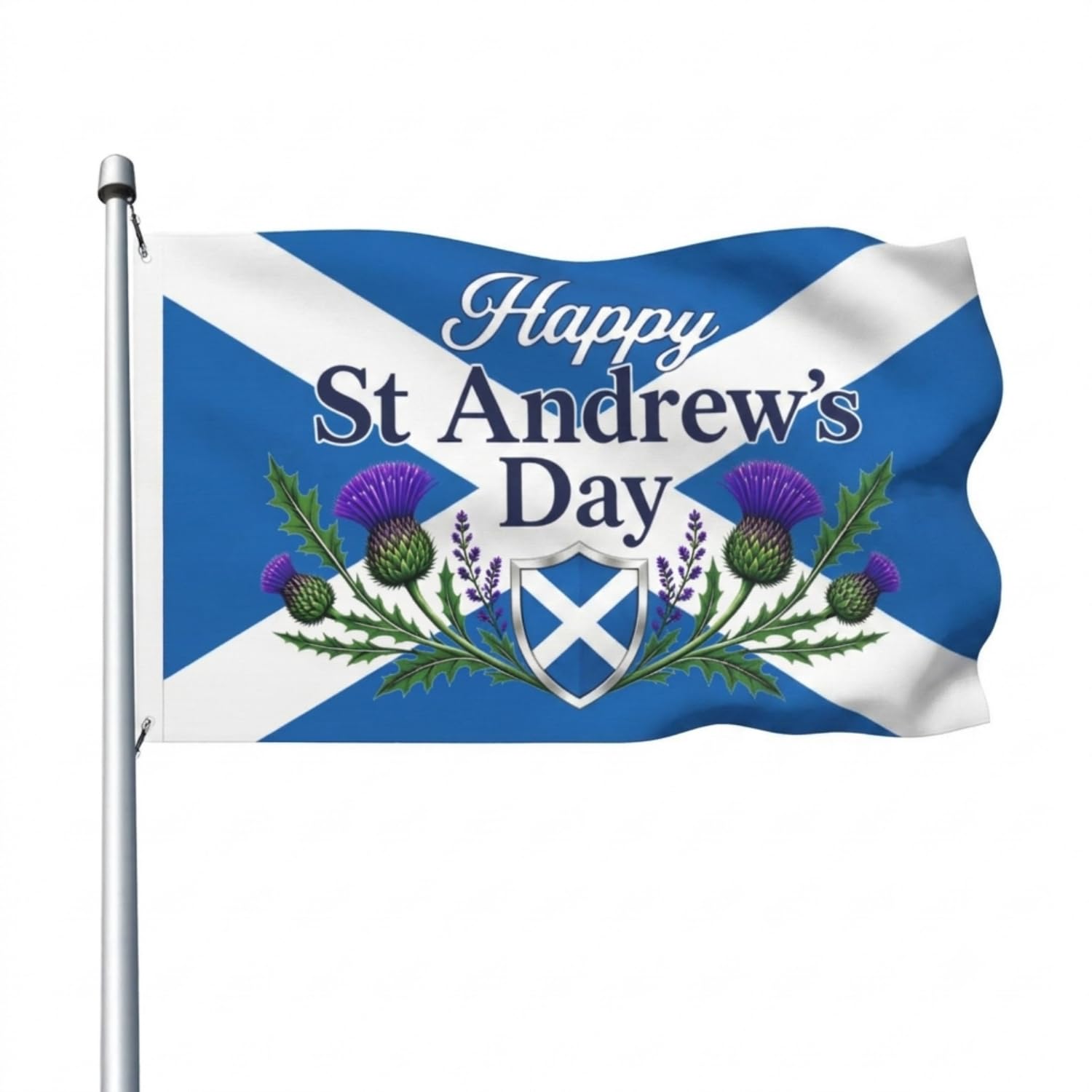 St Andrew's Day Scotland Flag 5x3ft for Scottish Festival Decoration (Blue-White)