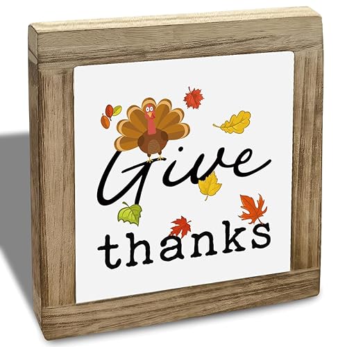 Give Thanks Signs, Rustic Wooden Plaques Sign, Thanksgiving Home Decor,