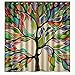 ONEONEY Colorful Tree of Life Gorgeous Like Feather Bathroom Shower Curtain - Custom Polyester Fabric kids Decorative Curtain Ideas (72"W x 72"H)