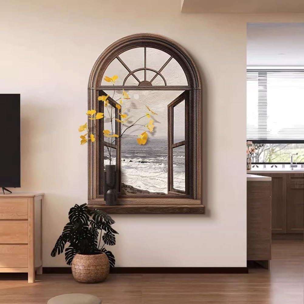 Pegatinas de pared 3D para ventana que dan luz al pasillo y el salón familiar