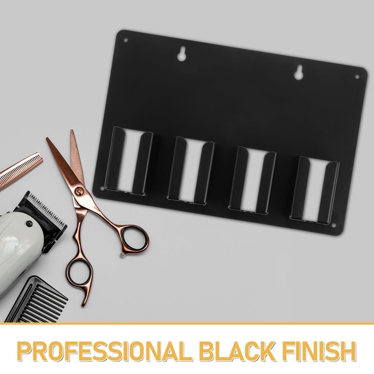 Soporte para Cortapelos Eléctrico 3 Piezas Negro Antideslizante Profesional para Peluquería Estación Organizadora de Barbería Herramientas de Cuidado del Cabello