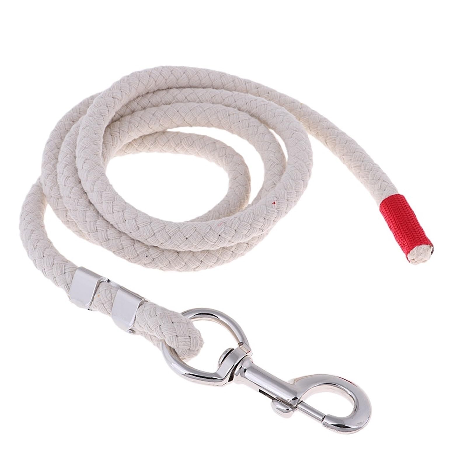 Riendas de caballo 14mm, cuerdas plomo for montar a ecuestre, cabestros, riendas tejido algodón(White 2.5m)