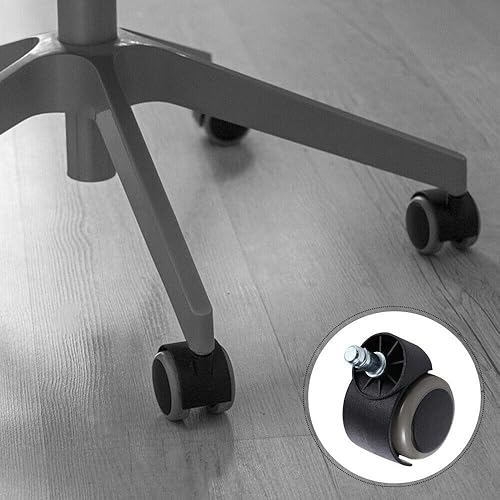 Miniatura 4 de FOH Juego de 5 ruedas para silla de oficina de 2 pulgadas, protección de suelo, ajuste universal, ruedas giratorias de tamaño estándar, ruedas de