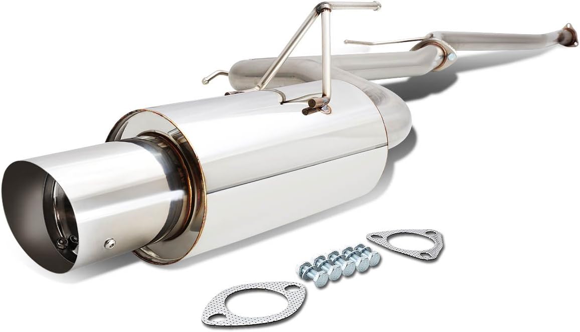 DNA MOTORING CBE-HA03L4-NRT Dual Muffler Catback Exhaust System [Compatible with 03-06 Honda Accord 2-Door 2.4L]