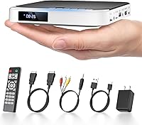 DESOBRY 1080P HDMI Mini DVD Player for TV - All Region Free, Compact Design, USB/TF Support, AV Output & Remote