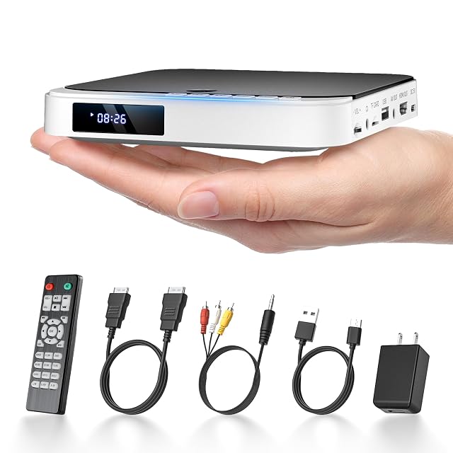 HDMI DVD Players for TV DESOBRY 1080P HD Mini Small DVD Player with All Region Free Compact DVD