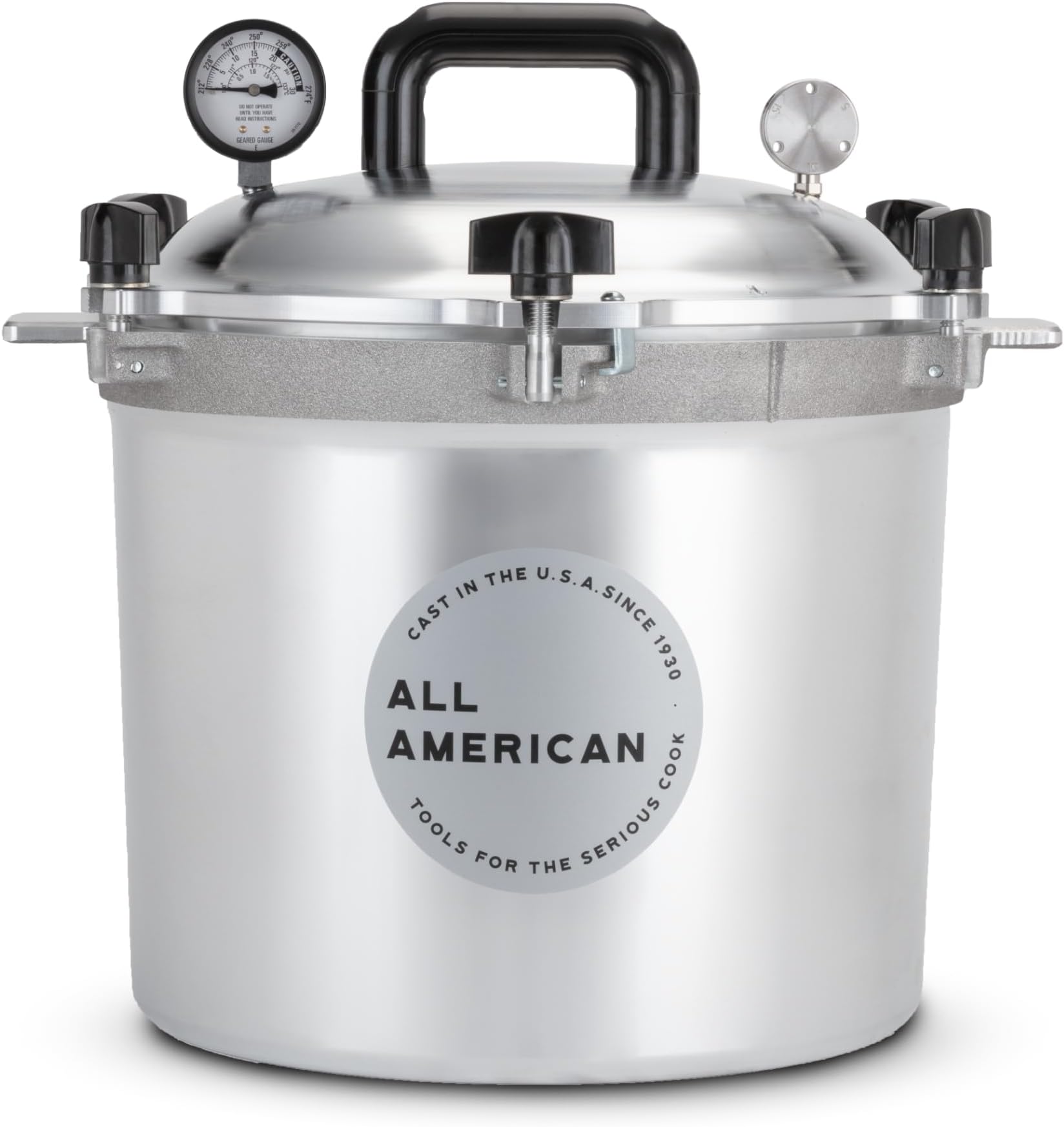 All American 1930: 21.5qt Pressure Cooker/Canner (The 921) - Exclusive Metal-to-Metal Sealing System - Easy to Open & Close - Suitable for Gas, Electric, or Flat Top Stoves - Made in the USA