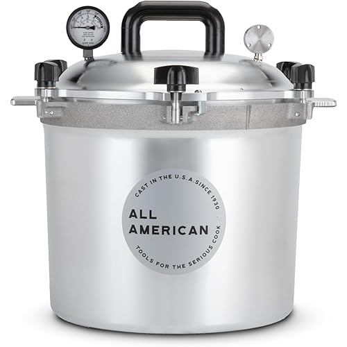 All American 1930: 21.5qt Pressure Cooker/Canner (The 921) - Exclusive Metal-to-Metal Sealing System - Easy to Open & Close - Suitable for Gas, Electric, or Flat Top Stoves - Made in the USA