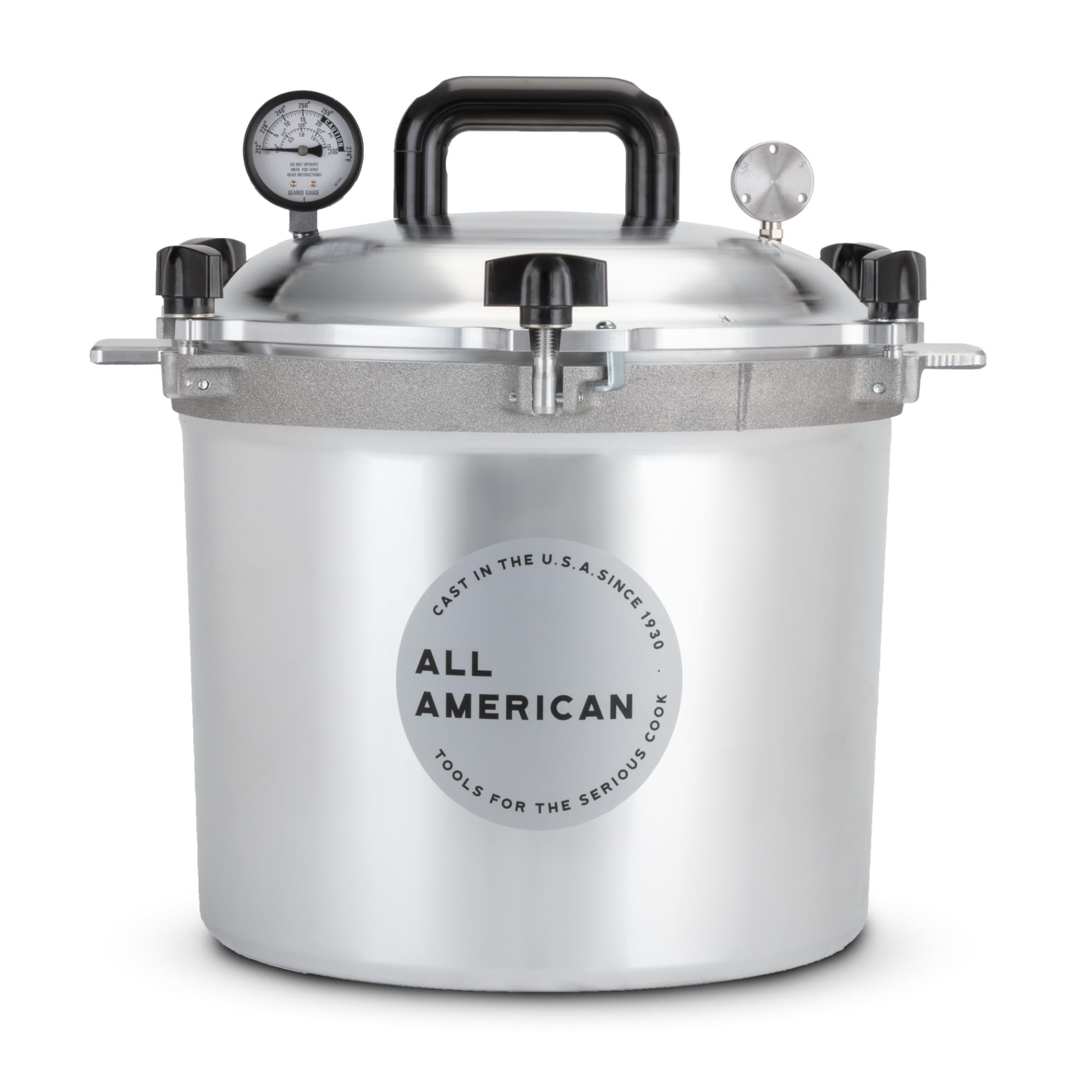 All American 1930: 21.5qt Pressure Cooker/Canner (The 921) - Exclusive Metal-to-Metal Sealing System - Easy to Open & Close - Suitable for Gas, Electric, or Flat Top Stoves - Made in the USA