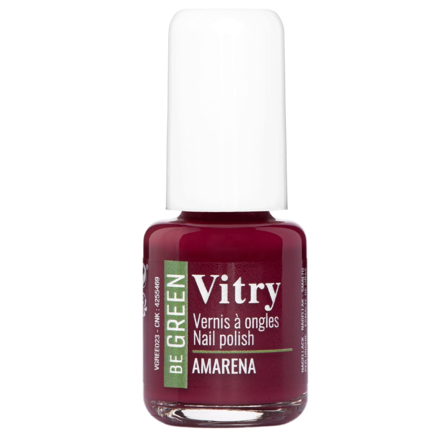 VITRY Vernis à Ongles Be Green Amarena - Formule Vegan à 71% d'Origine Naturelle - Flacon Verre 6mL - Couleur Rouge Profonde - Made in France - Lot de 3